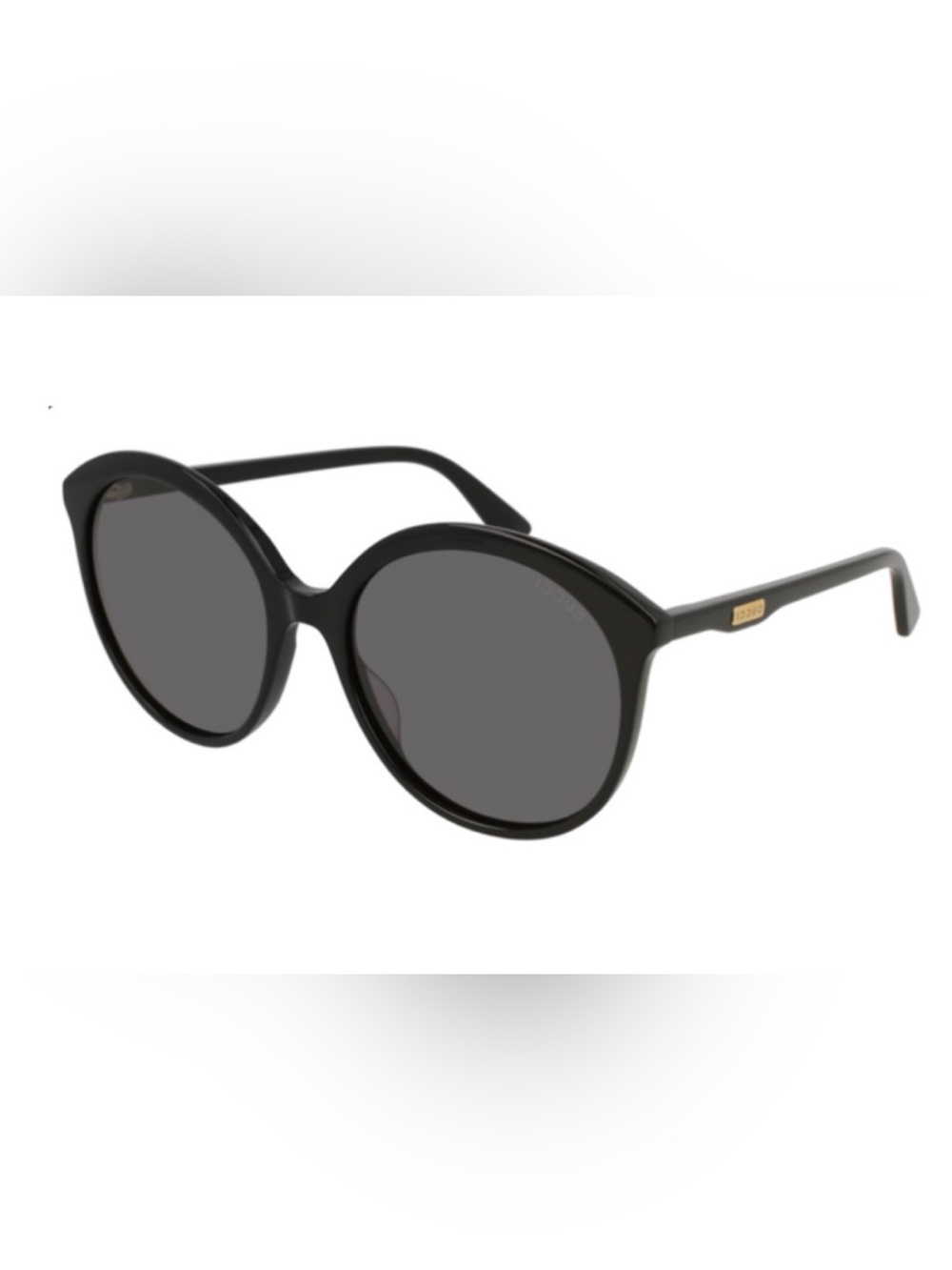 Gucci Women's Black Cat-Eye Sunglasses with Gold Logo Pouch